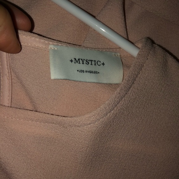 MYSTIC Shift Dress Flutter Sleeve Blush Pink Chic - Picture 6 of 11